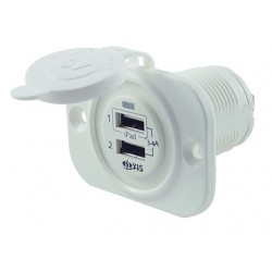 USB stopcontact dubbel 3.4A wit met flush frame