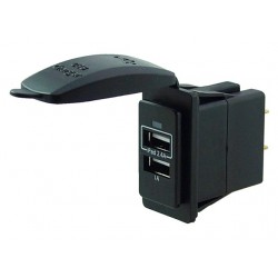 USB stopcontact dubbel 3.4A zwart switch model