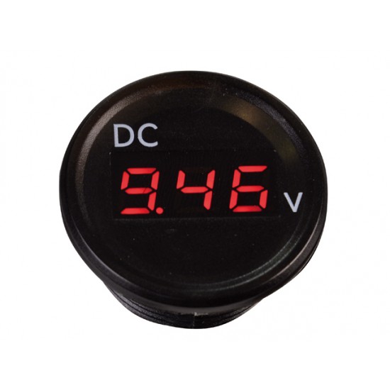 Voltmeter zwart 2.5-30V met flush frame (terminals)